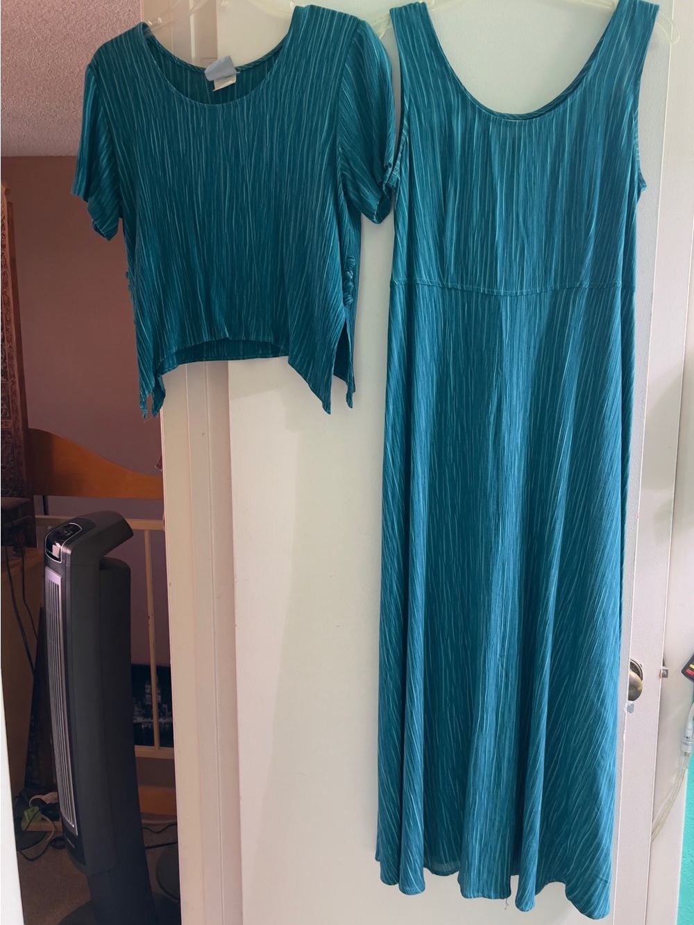 Dress Rabbit Rabbit Rabbit Designs Teal Pleated 2-Piece Short-Sleeve (Tank Dress - Picture 6 of 8